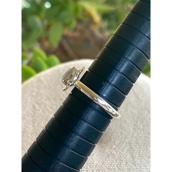 Moonstone Faceted Sterling Silver Stamped Ring Sz 7.75 - Picture 8 of 9